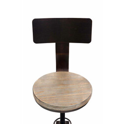 Industriella barstolar i furu med justerbar metallram