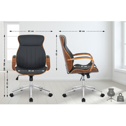 Ergonomisk kontorsstol i konstläder med gungfunktion och höjdjustering