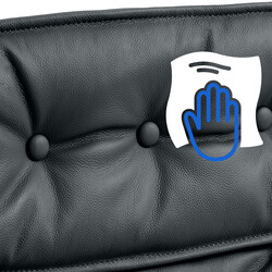 Elegant kontorsstol i äkta läder med chesterfield-design