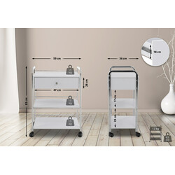 Mångsidig förvaringsvagn med hjul för salong och hem