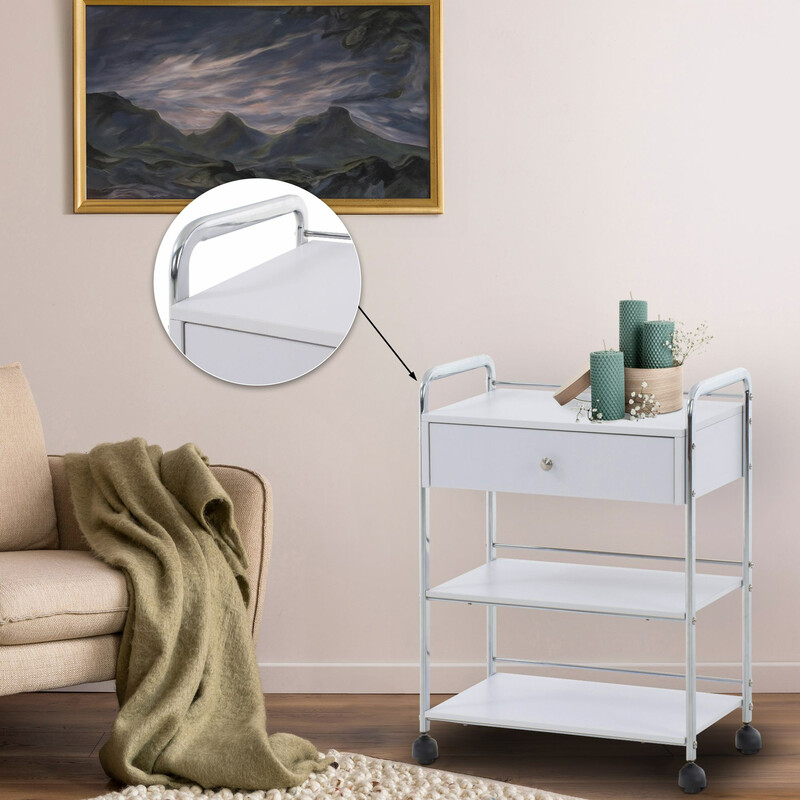 Mångsidig förvaringsvagn med hjul för salong och hem