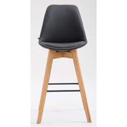 Modern barstol i ek med bekväm stoppad sits