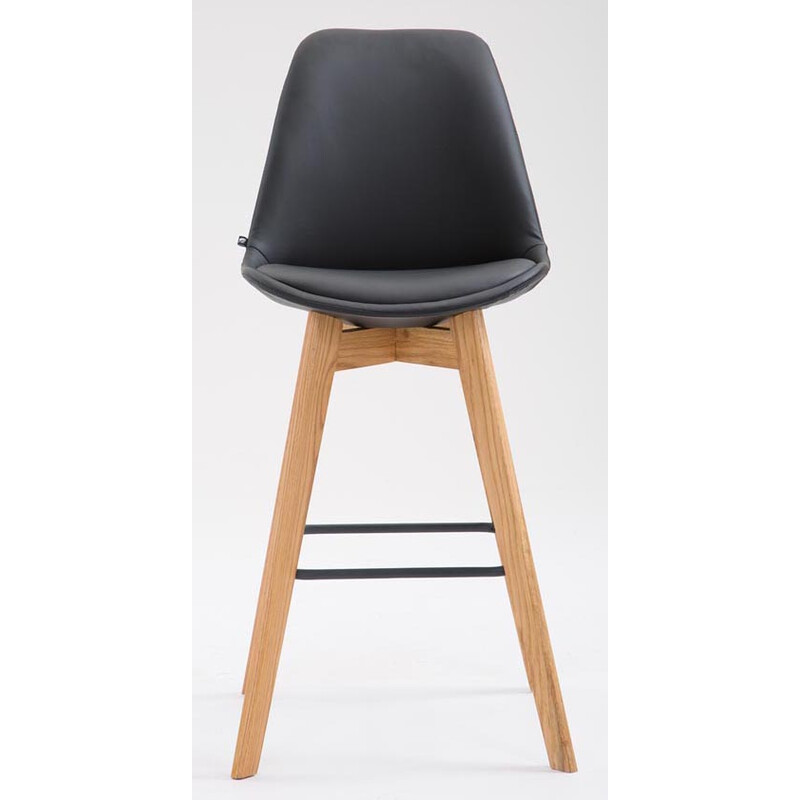 Modern barstol i ek med bekväm stoppad sits