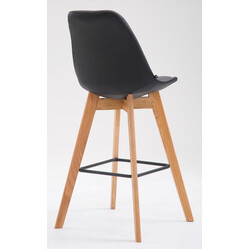 Modern barstol i ek med bekväm stoppad sits