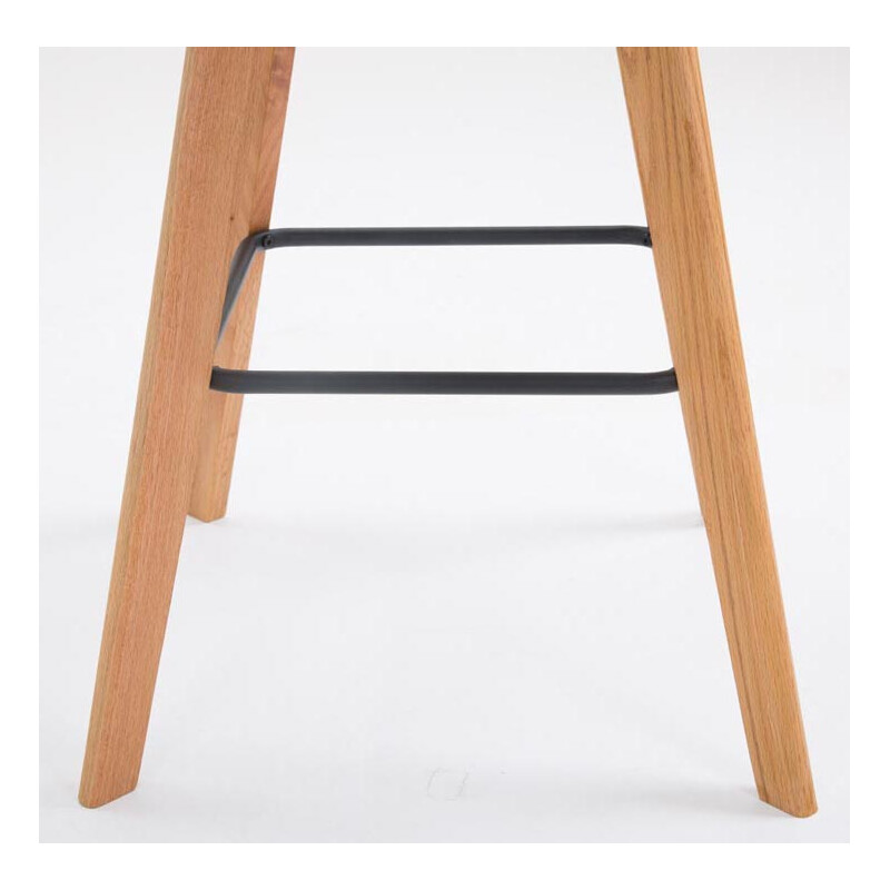 Modern barstol i ek med bekväm stoppad sits