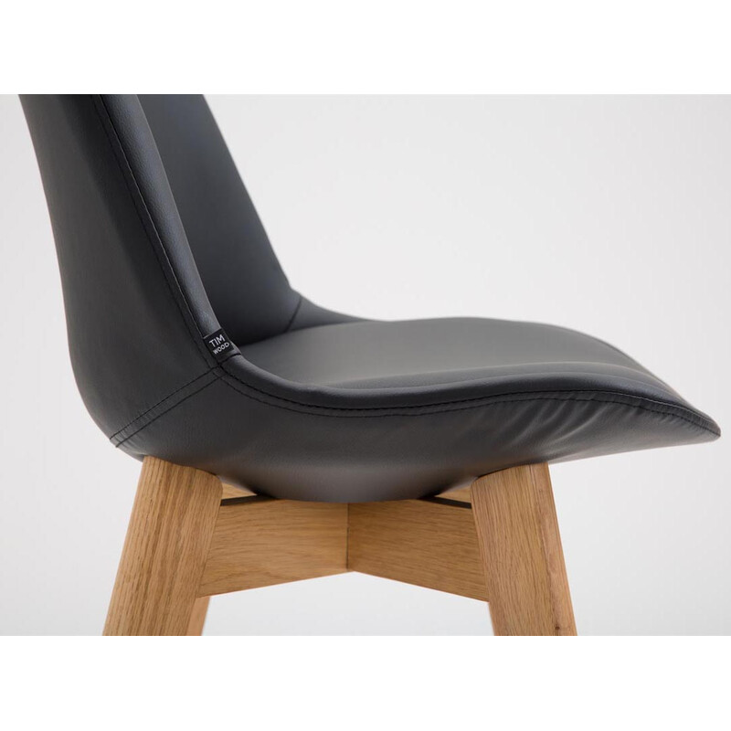 Elegant barstolsduo i ek med konstläderklädsel