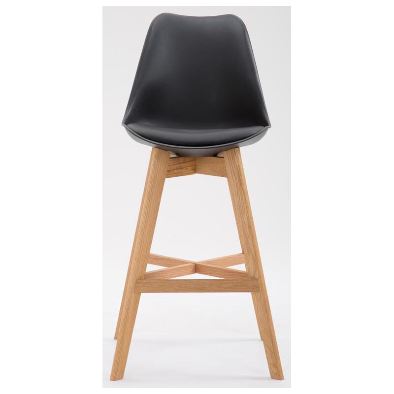 Eleganta och stilrena barstolar i ek med konstläderklädsel