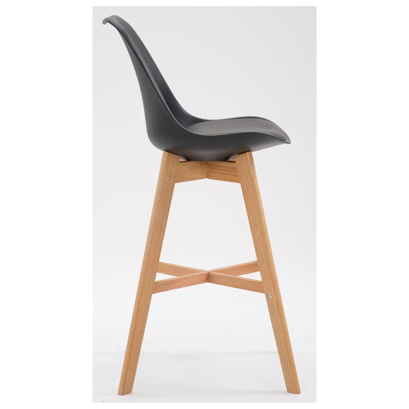 Eleganta och stilrena barstolar i ek med konstläderklädsel