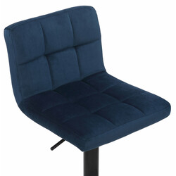 Modern justerbar barstol i sammet med fotstöd