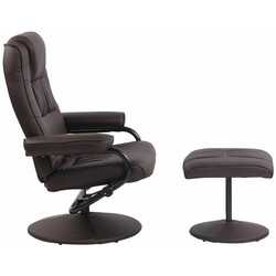 Bekväm justerbar fåtölj med fotpall i konstläder