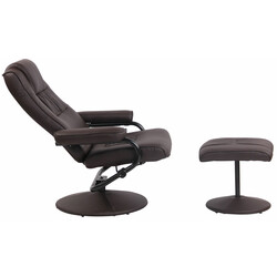 Bekväm justerbar fåtölj med fotpall i konstläder