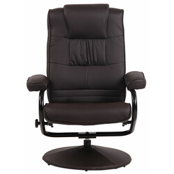 Bekväm justerbar fåtölj med fotpall i konstläder