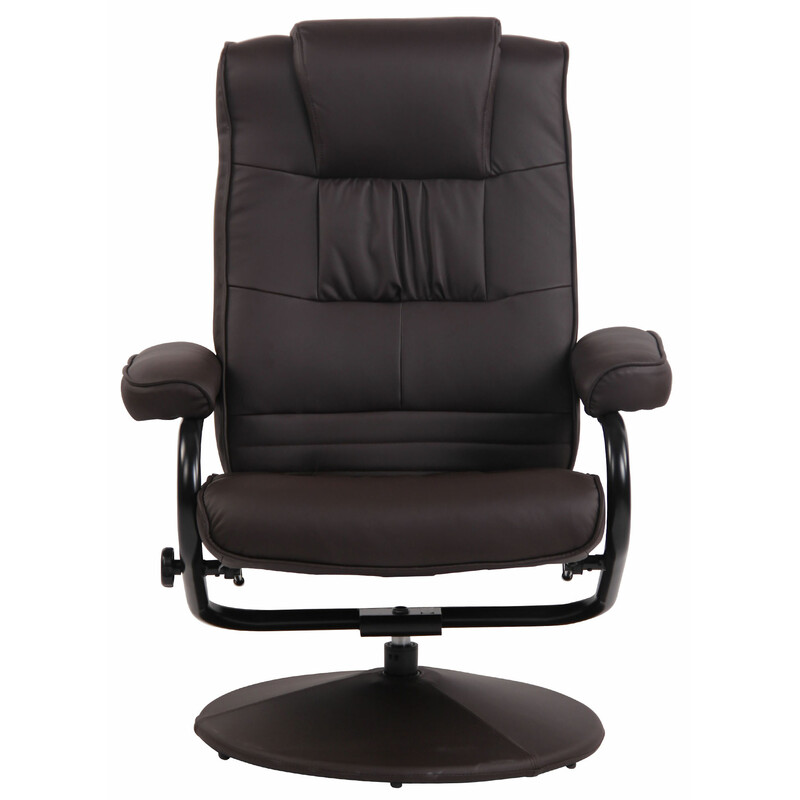 Bekväm justerbar fåtölj med fotpall i konstläder