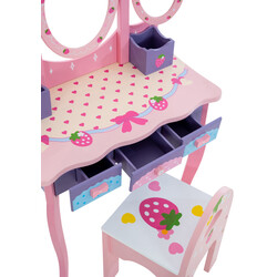 Prinsessans sminkbord med spegel och förvaring för barn