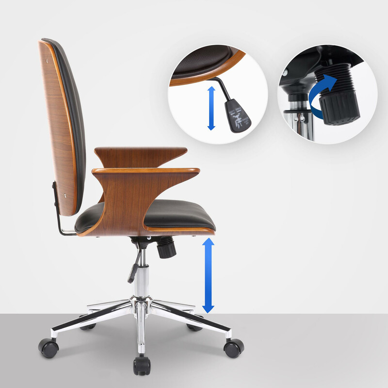 Elegant kontorsstol med justerbar höjd och gungmekanism
