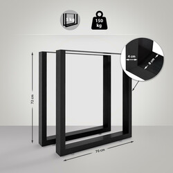 Mångsidiga bordsben i pulverlackerat stål med golvskydd