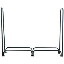 Elegant svart vedställning i stål med svängd design