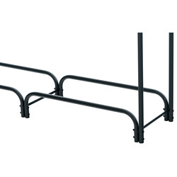 Elegant svart vedställning i stål med svängd design