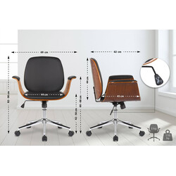 Elegant ergonomisk kontorsstol med konstläder och justerbar höjd