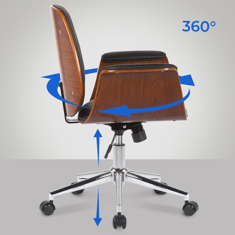 Elegant ergonomisk kontorsstol med konstläder och justerbar höjd