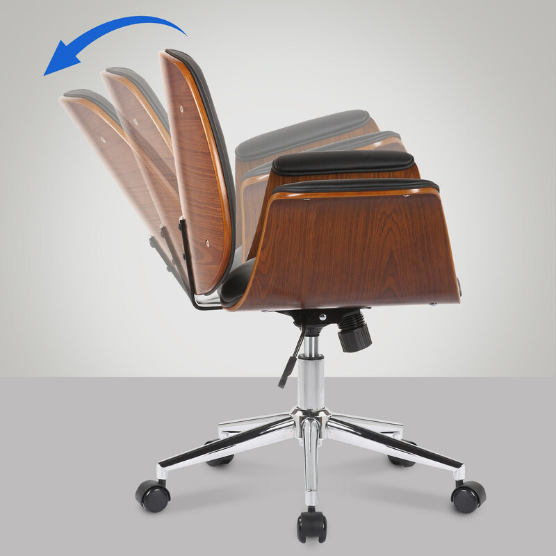 Elegant ergonomisk kontorsstol med konstläder och justerbar höjd
