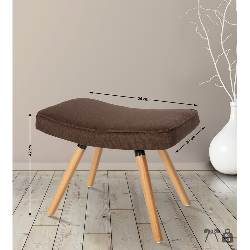 Elegant och mångsidig fotpall med bokträben