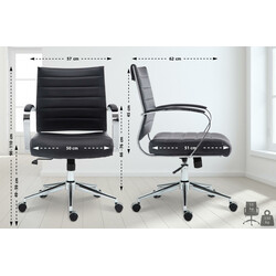 Ergonomisk Oakland kontorsstol med justerbar höjd och läderklädsel