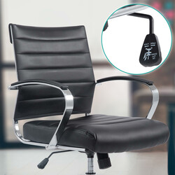 Ergonomisk Oakland kontorsstol med justerbar höjd och läderklädsel