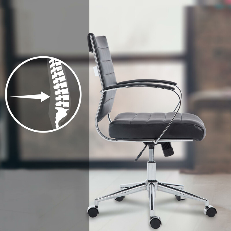 Ergonomisk Oakland kontorsstol med justerbar höjd och läderklädsel