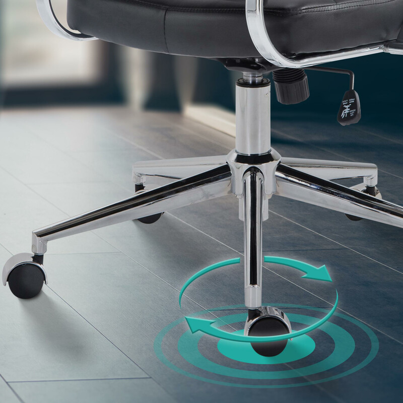 Ergonomisk Oakland kontorsstol med justerbar höjd och läderklädsel