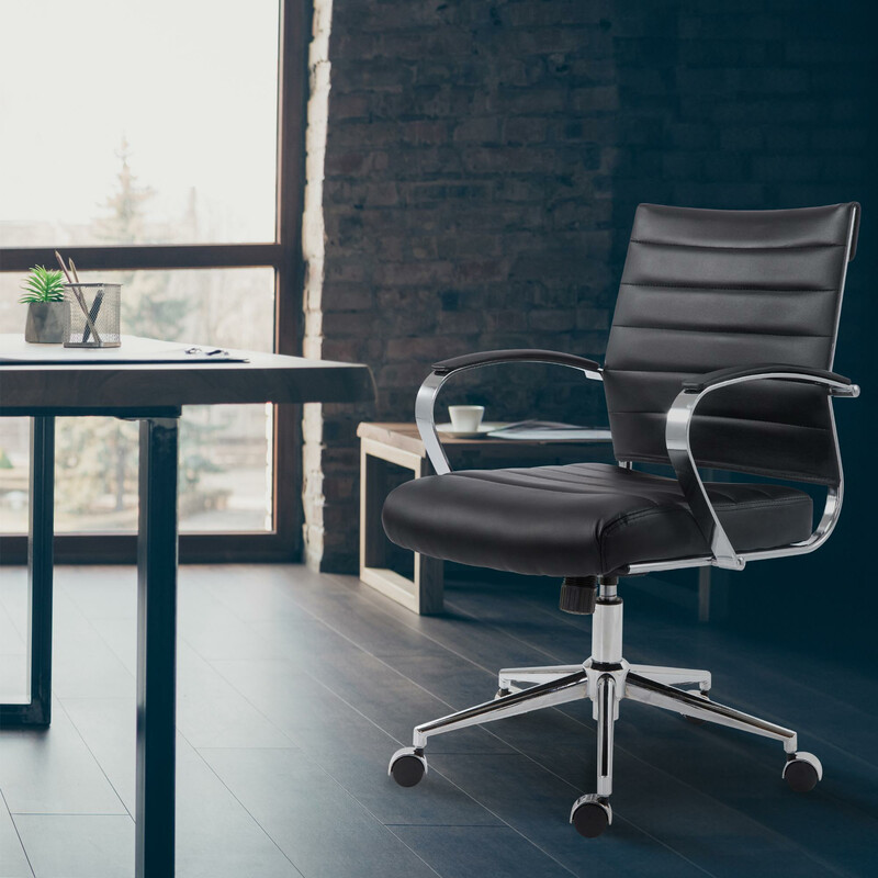 Ergonomisk Oakland kontorsstol med justerbar höjd och läderklädsel