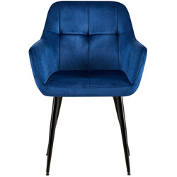 Elegant modern besöksstol med sammetsöverdrag och metallram