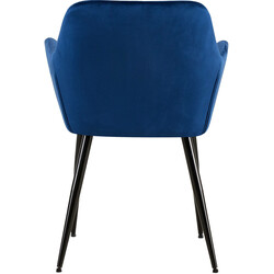 Elegant modern besöksstol med sammetsöverdrag och metallram