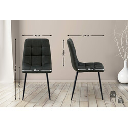 Modern bekväm stol med hög rygg och metallben