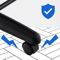 Elegant och praktisk oval spegel med metallram och hjul