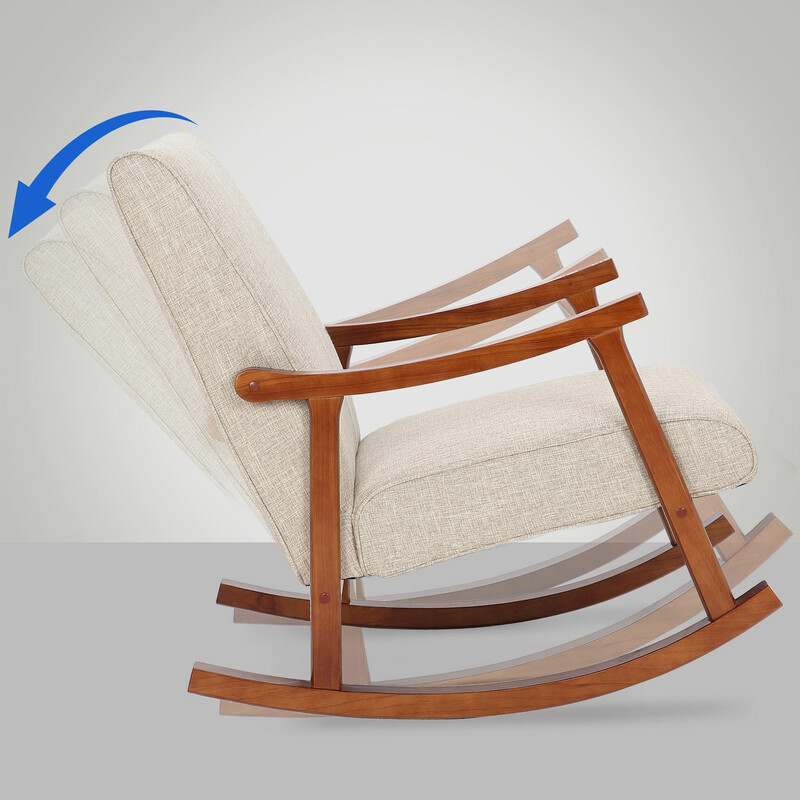 Elegant och bekväm gungstol i valnötsfärgat trä