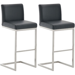 Elegant barstolsuppsättning i konstläder med gungstolsdesign