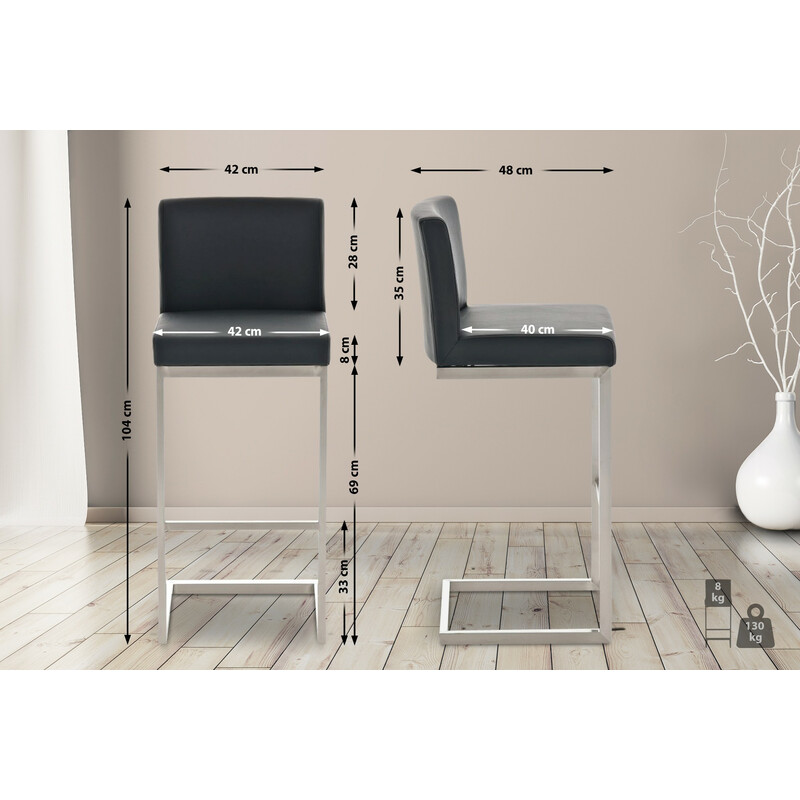 Elegant barstolsuppsättning i konstläder med gungstolsdesign