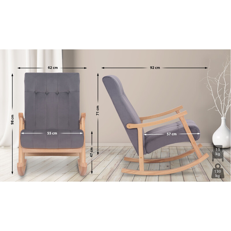 Elegant och bekväm gungstol i sammet för avkoppling