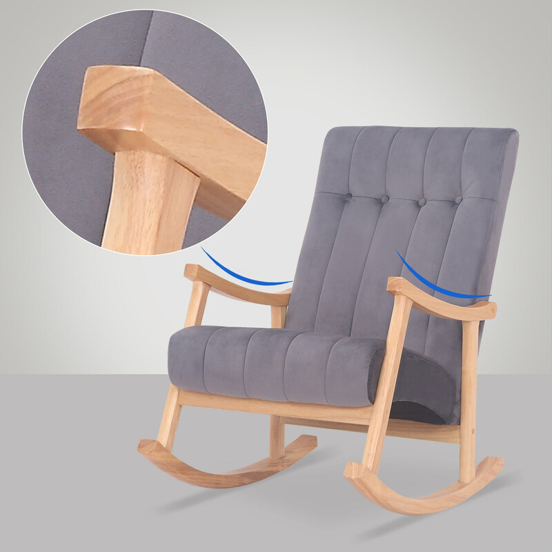 Elegant och bekväm gungstol i sammet för avkoppling