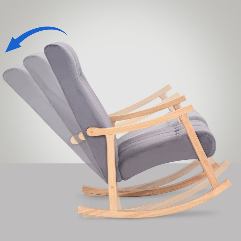 Elegant och bekväm gungstol i sammet för avkoppling