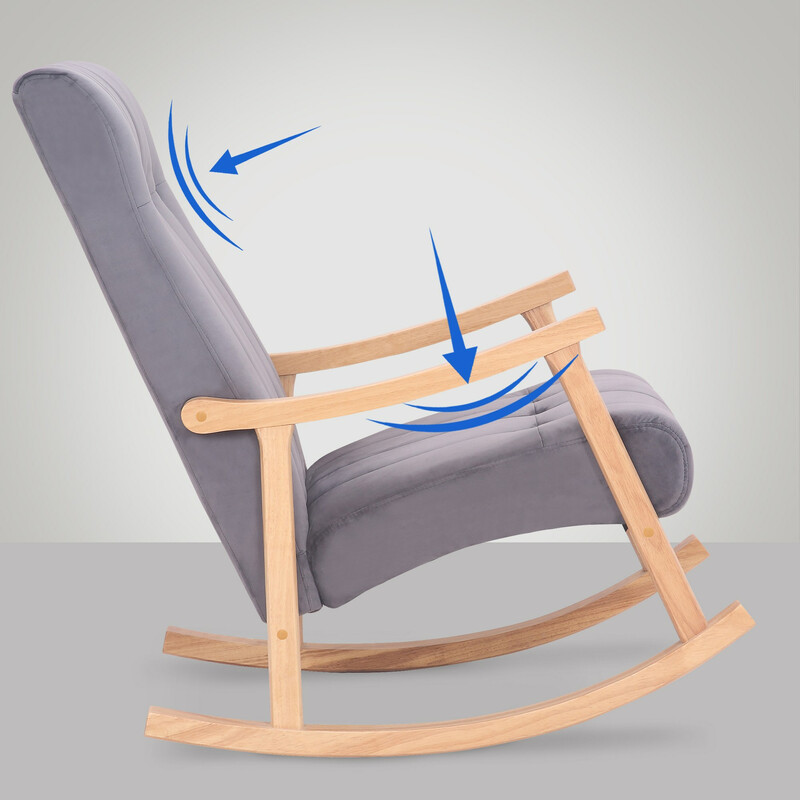 Elegant och bekväm gungstol i sammet för avkoppling