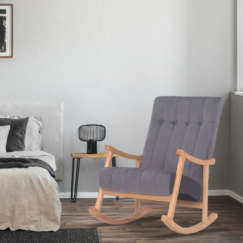 Elegant och bekväm gungstol i sammet för avkoppling