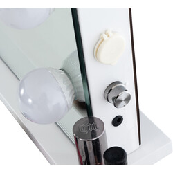 Sminkspegel med LED-lampor och USB-laddning för väggmontering