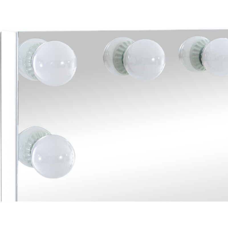 Sminkspegel med LED-lampor och USB-laddning för väggmontering