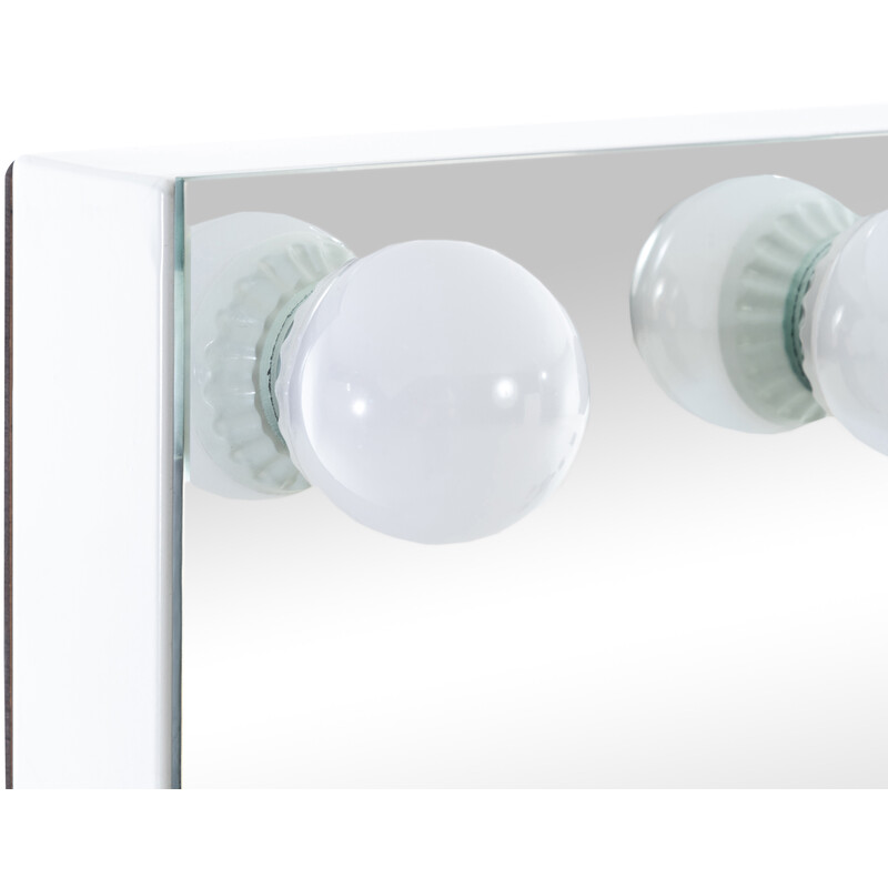 Sminkspegel med LED-lampor och USB-laddning för väggmontering