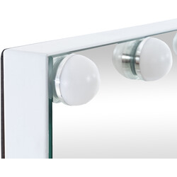 Elegant sminkspegel med LED-belysning och USB-laddning