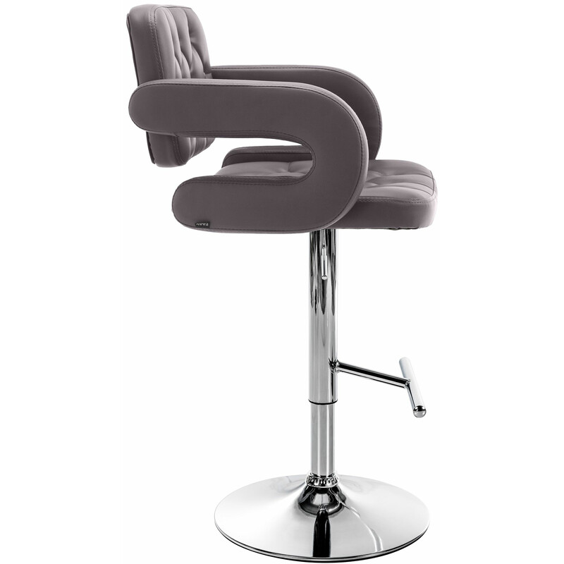 Elegant höjdjusterbar barstol i quiltat konstläder