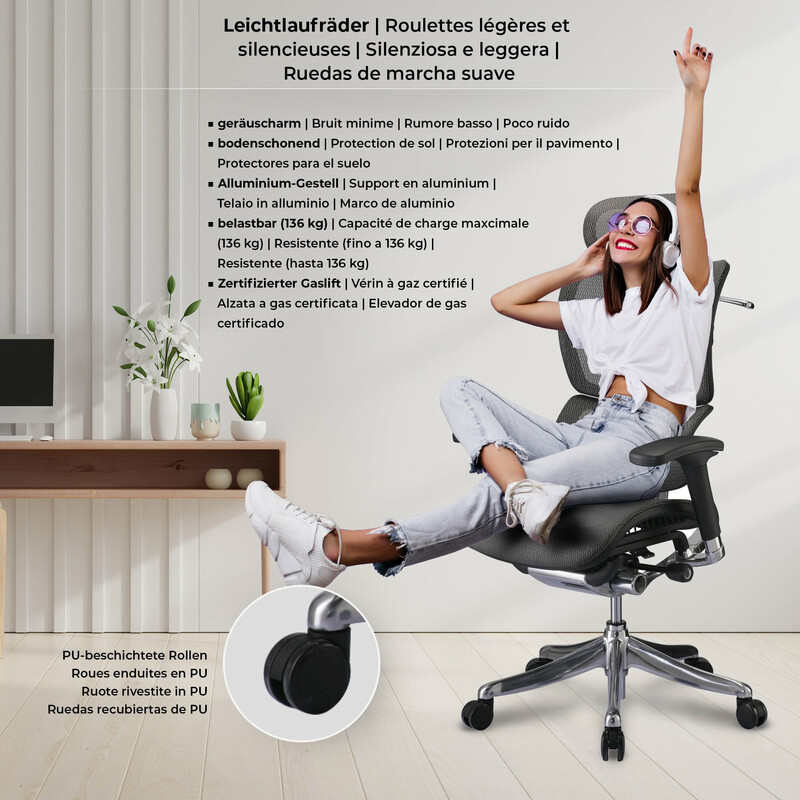 Justerbara gasfjädrar för kontorsstolar - ergonomisk komfort