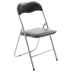Hopfällbar stol med vadderad sits och metallram